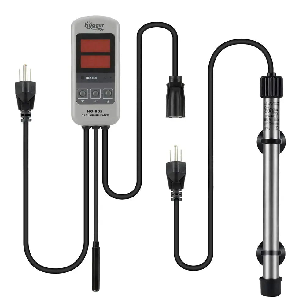 hygger Pinpoint Saltwater Aquarium Heater with Digital Thermostat IC Temp Controller Titanium Tube Submersible Fish Tank Heater for Coral Reef 50 Watt Zooko
