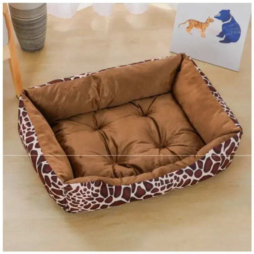 Bed for Dog Cat Pet Square Plush Kennel Medium Small Dog Sofa Bed Cushion Pet Calming Dog Bed House Pet Supplies Accessories Zooko