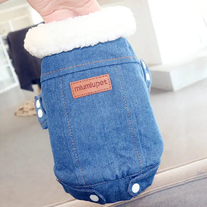 Luxury Winter Dog Jacket Puppy Dog Clothes Pet Outfits Dog Denim Coat Jeans Costume Chihuahua Poodle Bichon Pet Clothing 35S1 Zooko
