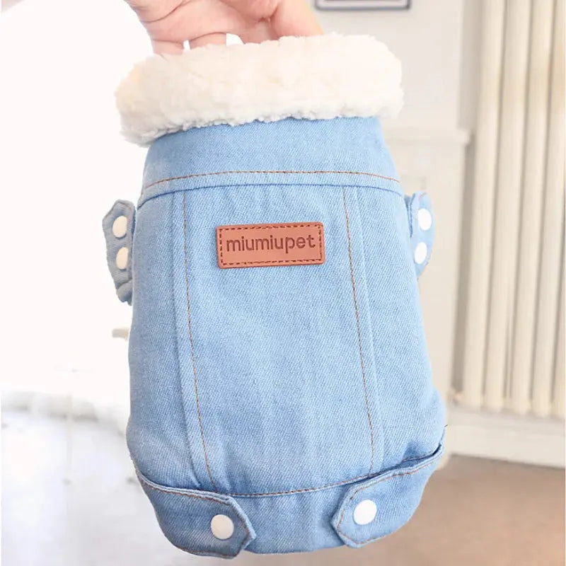 Luxury Winter Dog Jacket Puppy Dog Clothes Pet Outfits Dog Denim Coat Jeans Costume Chihuahua Poodle Bichon Pet Clothing 35S1 Zooko