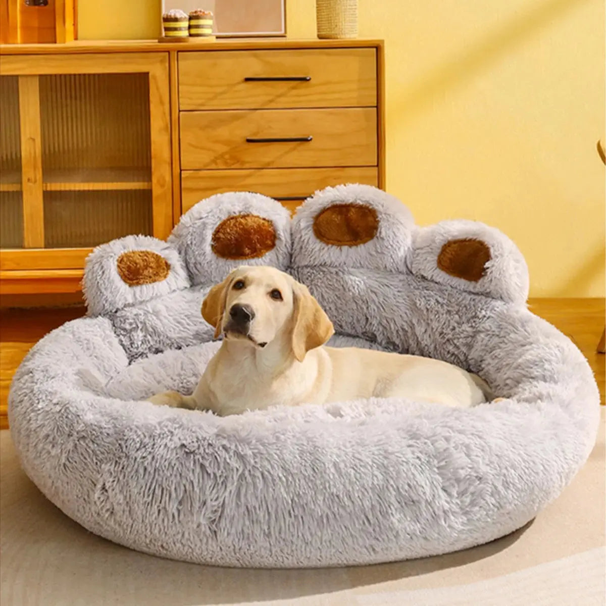 Fluffy Dog Bed Plush Kennel Accessories Pet Products Large Dogs Beds Bedding Sofa Basket Small Mat Cats Big Cushion Puppy Pets Zooko