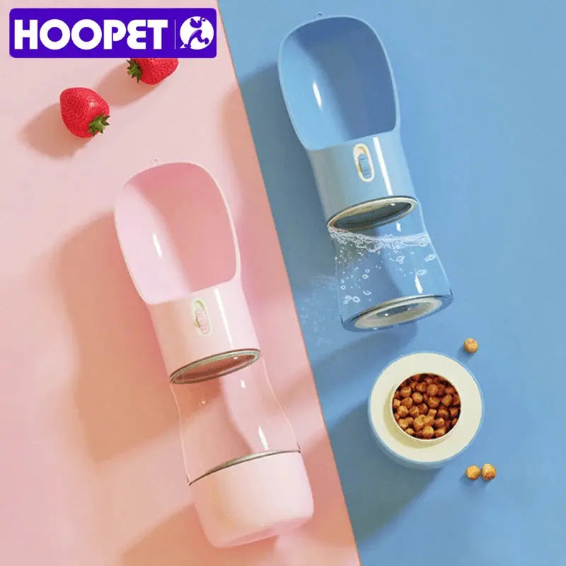 HOOPET Pet Dog Water Bottle Feeder Bowl Portable Water Food Bottle Pets Outdoor Travel Drinking Dog Bowls Water Bowl for Dogs Zooko