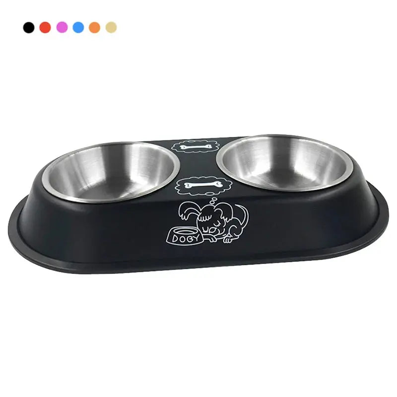 Pet Feeding Double Bowls Dog Cat Food Station Stainless Steel Water Food Bowls Feeder Solution for Dogs Cats Supplies Zooko