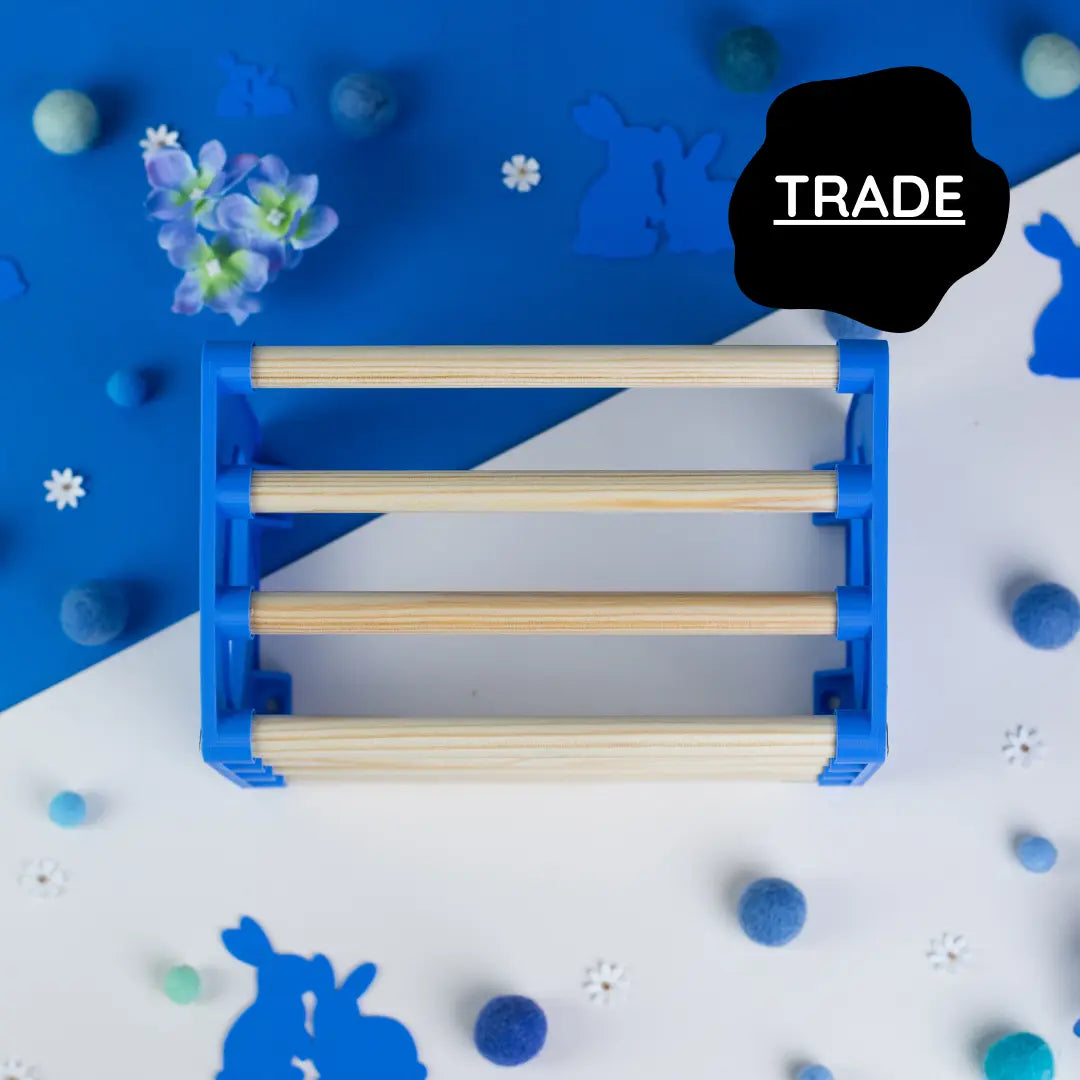 SINGLE Cage Mounted Hay Rack - Sky Blue - TRADE-0