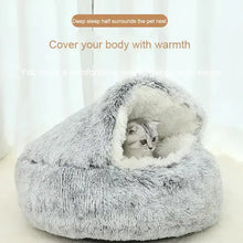 NNEDSZ Cozy Green Plush Hooded Pet Bed - Ultra Soft Long Fur Cave Bed for Small Pets 40cm-1