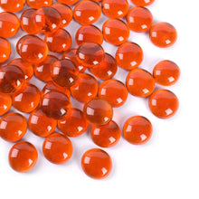 HUIANER Flat Glass Marbles 1lb 100PCS Orange Flat Gems Glass Beads for Vase Filler Garden Aquarium Fish Tank Pebbles Table Floral Decoration Zooko
