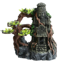 Aquarium Angkor Wat Buddha Statue Decorations - Aquarium Buddha Decor Fish Tank Medium Buddha Statue with Tree Ornament Zooko