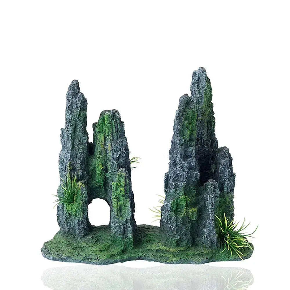FEDOUR Aquarium Mountain View Stone Ornament Tree Rock Cave Landscape Large Aquarium Ornament Rock Artificial Fish Tank Decoration Zooko