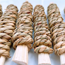 Bamboo Bliss Straw Molar Toy - Natural Water Grass And Sweet Bamboo Small Pet Grinding Toy-1