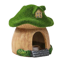 XEOGUIYA Aquarium Decoration Green Moss Mushroom House Resin Fish Tank Decoration Reptiles Fish and Shrimp Shelter Landscape Cave Decor Zooko