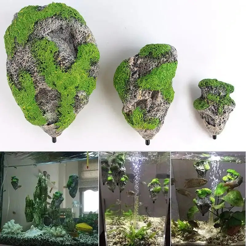 Floating Moss Rocks Aquarium Decorations Zooko