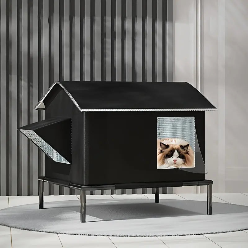 Four Seasons Outdoor Cat Shelter with Ice Box-2