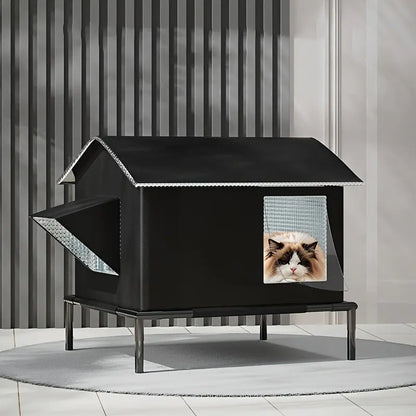 Four Seasons Outdoor Cat Shelter with Ice Box-2