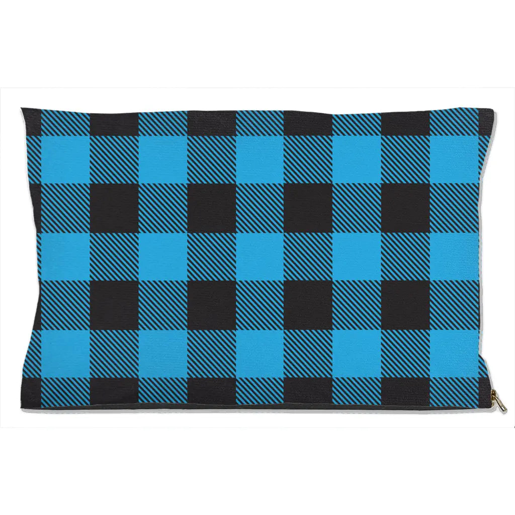 Buffalo Plaid Blue Dog Bed-0