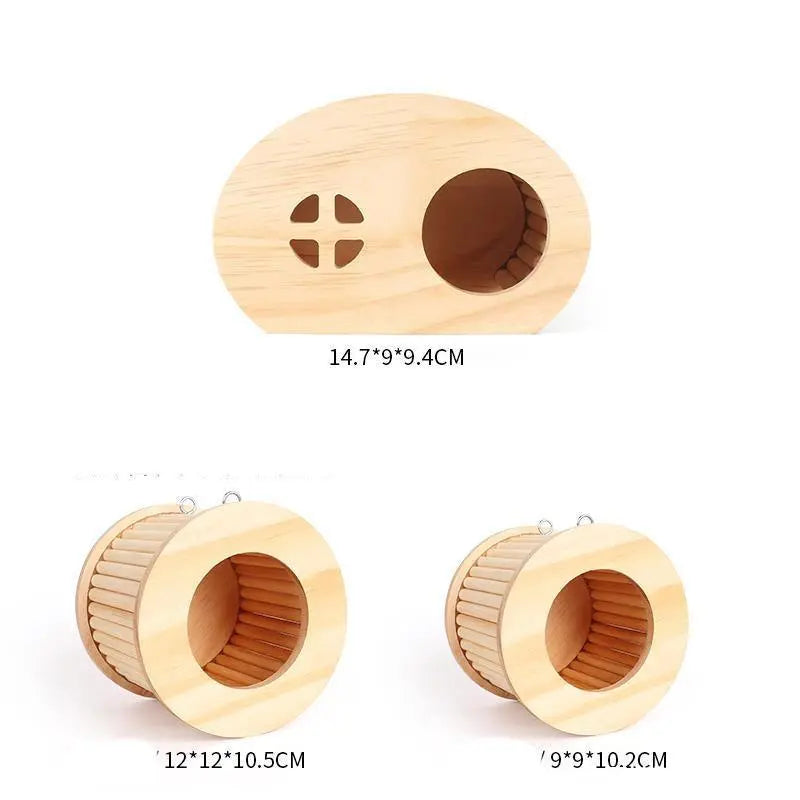 Wooden Animal Hideout: Cozy Retreat For Small Pets-2