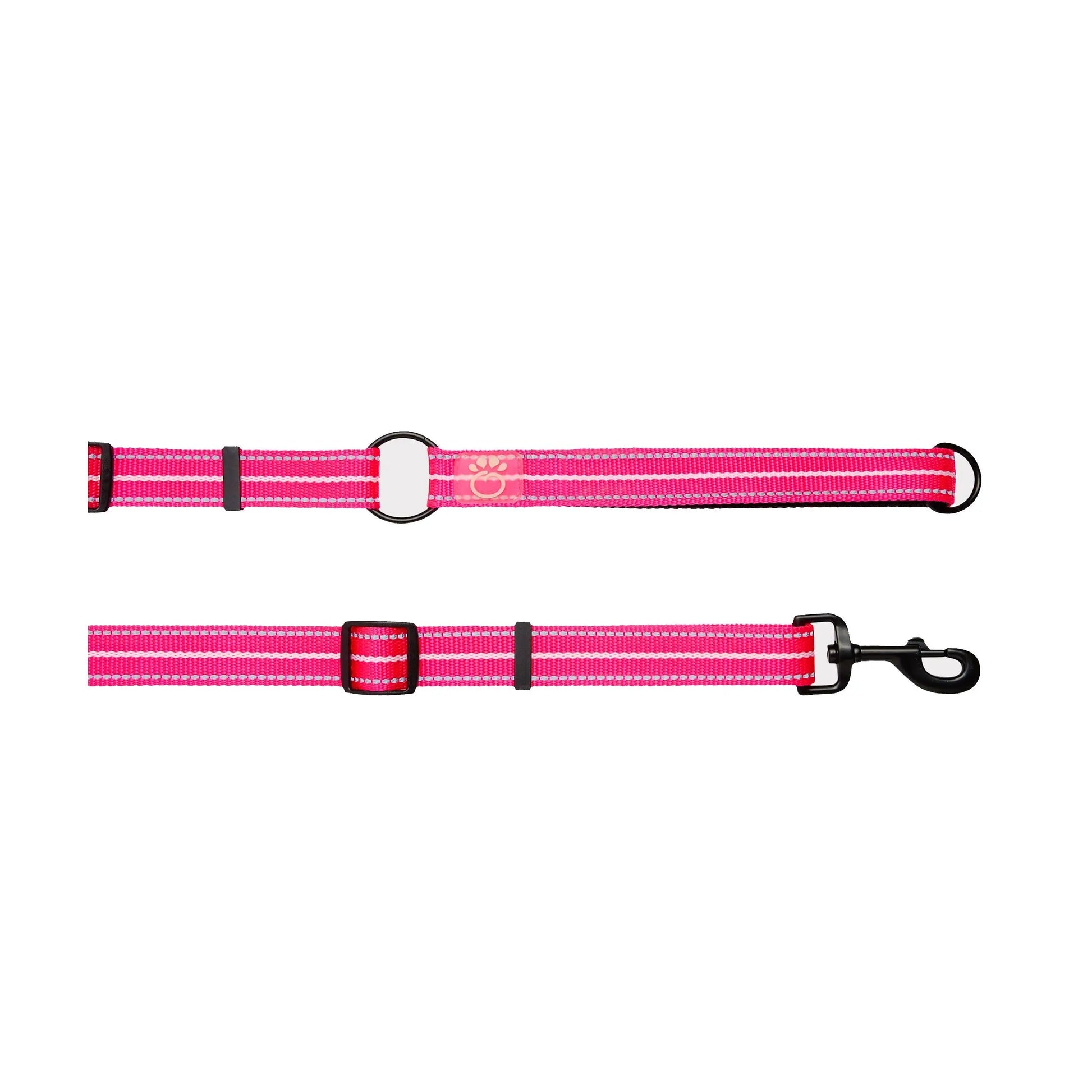 Laisse réfléchissante Rose fluo GF Pet