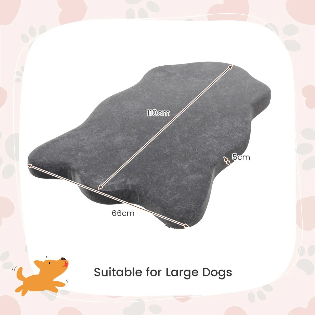 NNECW Orthopedic Dog Bed with Memory Foam Support for Pet-Grey-3