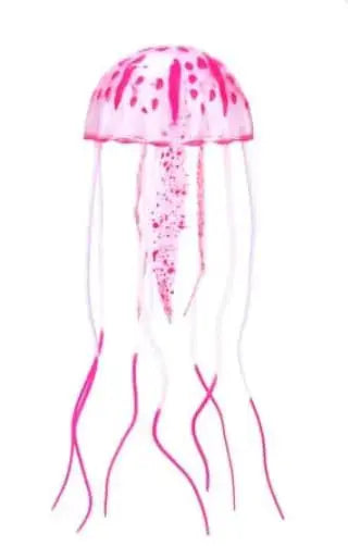 Junfamilee Pink Aquarium Artificial Glowing Jellyfish Fish Tank Ornament Aquarium Silicone Decoration Aquarium Décor Thematic Ornaments Aquarium Décor Zooko
