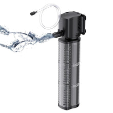 FREESEA Aquarium Fish Tank Filter: 14W 260GPH Internal Power Filter 3-Stage Filtration for 35-75 Gallon Saltwater Betta Turtle Tanks Zooko