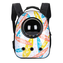 Batoh pro domácí mazlíčky, bílý s motivem listů-0