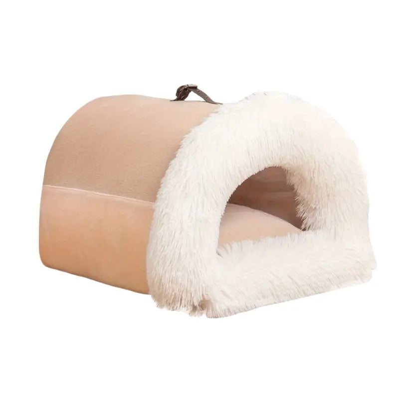 Warm Plush Cat Nest Bed for Winter Comfort-0
