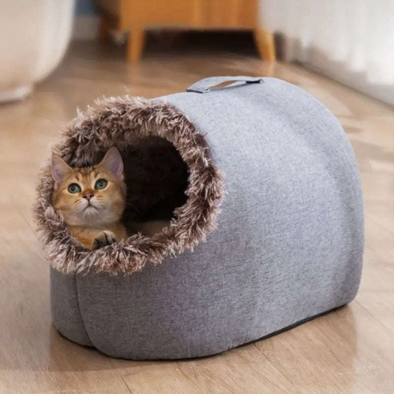 Donut Plush Cat Bed Cozy Cradle Nest-3