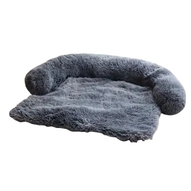 Pet Plush Sofa Bed with Neck Cushion-0