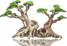 Novelsite Fish Tank Decorations - Large Bonsai Trees with Faux Moss- Aquarium Rocks Aquascaping- Made of Sandstone 17" x 8.6" x 5" Enhance Aquatic Landscape with Realistic Natural Look Zooko