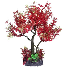 Mipukbay Fish Tank Decorations Red & Green Aquarium Decor Fake Aquarium Plants Artificial Plastic Plant Tree Zooko