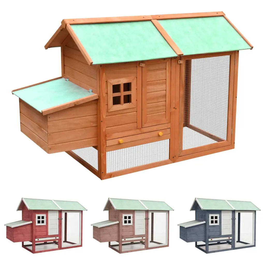 vidaXL Rabbit Hutch Bunny Cage with Pull Out Tray Rabbit Enclosure Solid Wood-2