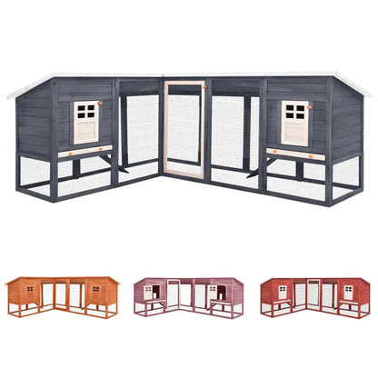 vidaXL Rabbit Hutch 2-Tier Bunny Cage with Pull Out Tray House Solid Fir Wood-5