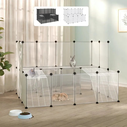 vidaXL Small Animal Cage DIY Small Animal House Rabbit Hutch PP and Steel-3