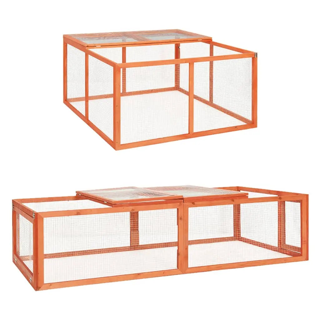 vidaXL Rabbit Hutch Bunny Cage with Hinged Door Rabbit Enclosure Solid Wood-3