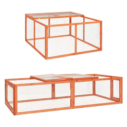 vidaXL Rabbit Hutch Bunny Cage with Hinged Door Rabbit Enclosure Solid Wood-3