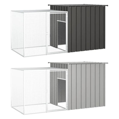 vidaXL Rabbit Cage Anthracite 78.7"x35.8"x39.4" Galvanized Steel-3